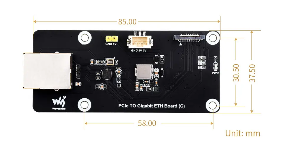 Плата Waveshare PCIe — Gigabit Ethernet (C)